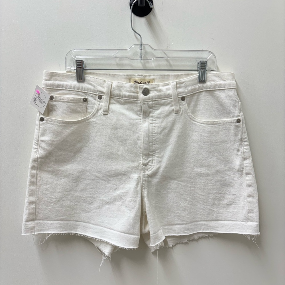 Madewell White High-Rise Denim Shorts